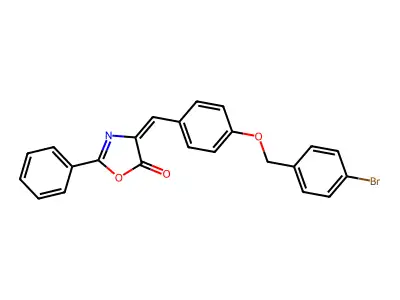 4-[[4-[(4-Bromophenyl)methoxy]phenyl]methylene]-2-phenyl-5(4H)-oxazolone structure