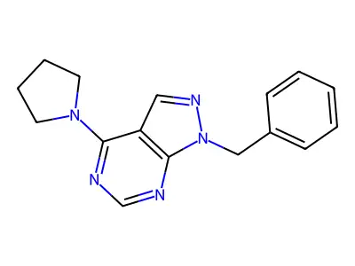 1-benzyl-4-(pyrrolidin-1-yl)-1H-pyrazolo[3,4-d]pyrimidine structure