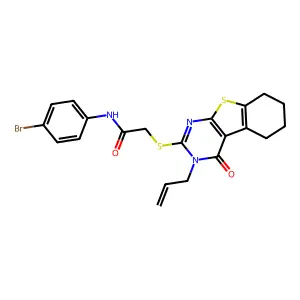2-((3-allyl-4-oxo-3,4,5,6,7,8-hexahydrobenzo[4,5]thieno[2,3-d]pyrimidin-2-yl)thio)-N-(4-bromophenyl)acetamide structure