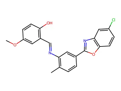 2-[[[5-(5-Chloro-2-benzoxazolyl)-2-methylphenyl]imino]methyl]-4-methoxyphenol structure