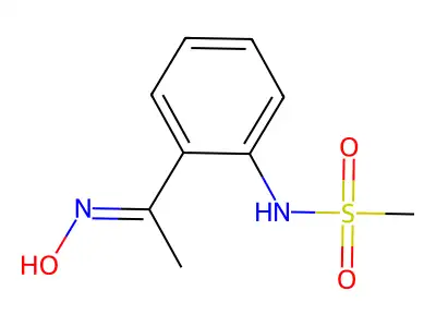 N-[2-(N-hydroxy-C-methylcarbonimidoyl)phenyl]methanesulfonamide structure