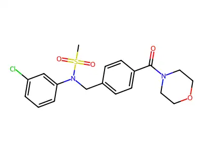 N-(3-chlorophenyl)-N-[[4-(morpholine-4-carbonyl)phenyl]methyl]methanesulfonamide structure