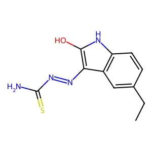 (3Z)-5-ethyl-1H-indole-2,3-dione 3-thiosemicarbazone structure