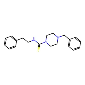 4-benzyl-N-(2-phenylethyl)-1-piperazinecarbothioamide structure