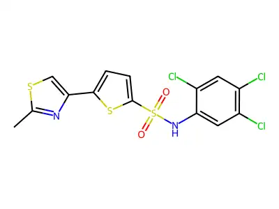 5-(2-methyl-1,3-thiazol-4-yl)-N-(2,4,5-trichlorophenyl)thiophene-2-sulfonamide structure