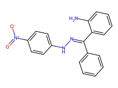 2-Aminobenzophenone p-nitrophenylhydrazone structure