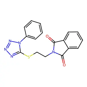 2-[2-(1-Phenyltetrazol-5-yl)sulfanylethyl]isoindole-1,3-dione structure