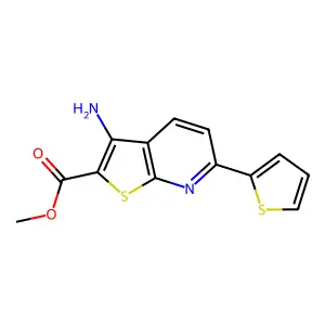 Methyl 3-amino-6-(thiophen-2-yl)thieno[2,3-b]pyridine-2-carboxylate structure