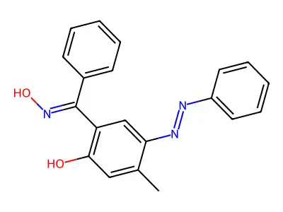 Methanone, [2-hydroxy-4-methyl-5-(phenylazo)phenyl]phenyl-, oxime structure