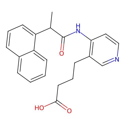 4-[[2-(1-Naphthalenyl)-1-oxopropyl]amino]-3-pyridinebutanoic acid structure