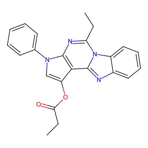 5-ethyl-3-phenyl-3H-benzo[4,5]imidazo[1,2-c]pyrrolo[3,2-e]pyrimidin-1-yl propionate structure