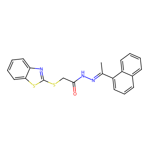 2-(1,3-Benzothiazol-2-ylthio)-N'-(1-(1-naphthyl)ethylidene)acetohydrazide structure