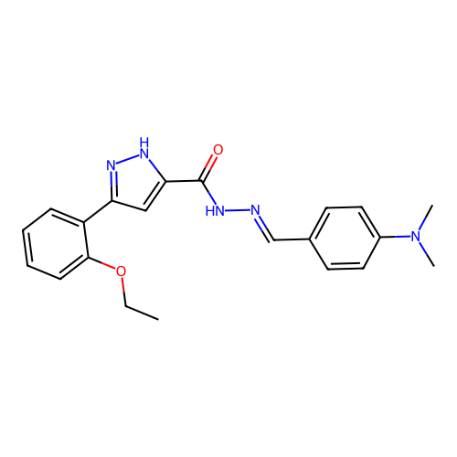 N'-(4-(Dimethylamino)benzylidene)3-(2-ethoxyphenyl)-1H-pyrazole-5-carbohydrazide structure