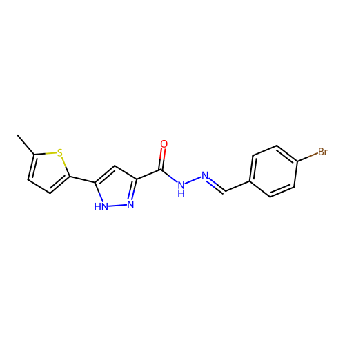 N'-(4-Bromobenzylidene)-3-(5-methyl-2-thienyl)-1H-pyrazole-5-carbohydrazide structure