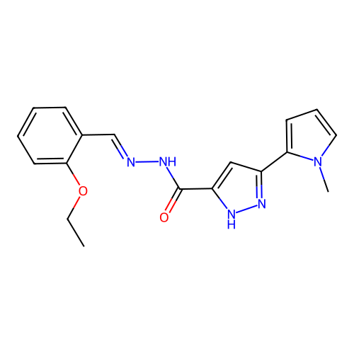 N'-(2-Ethoxybenzylidene)-3-(1-ME-1H-pyrrol-2-YL)-1H-pyrazole-5-carbohydrazide structure