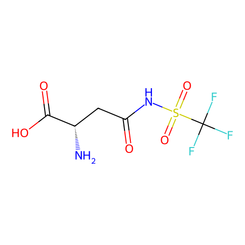(2S)-2-amino-4-oxo-4-(trifluoromethylsulfonylamino)butanoic acid structure