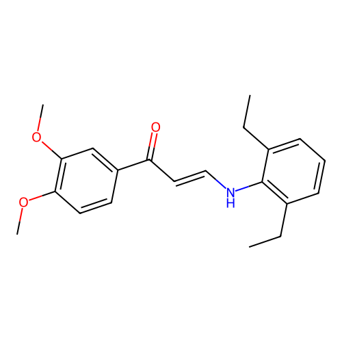 Propenone, 3-(2,6-diethylphenylamino)-1-(3,4-dimethoxyphenyl)- structure