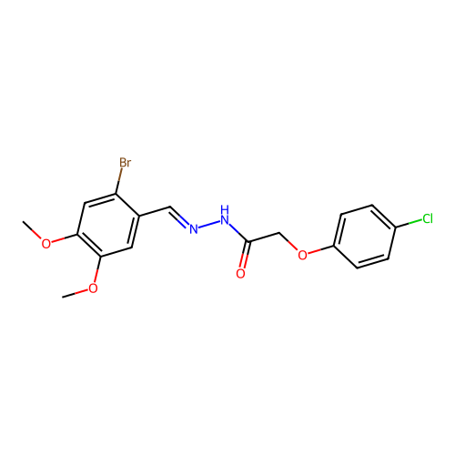 N'-(2-bromo-4,5-dimethoxybenzylidene)-2-(4-chlorophenoxy)acetohydrazide structure
