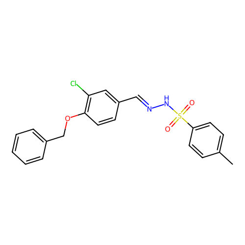 N-[(E)-(3-chloro-4-phenylmethoxyphenyl)methylideneamino]-4-methylbenzenesulfonamide structure