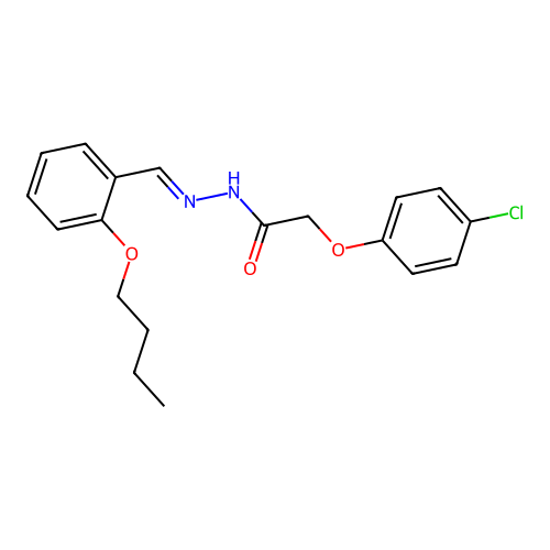 N'-(2-butoxybenzylidene)-2-(4-chlorophenoxy)acetohydrazide structure