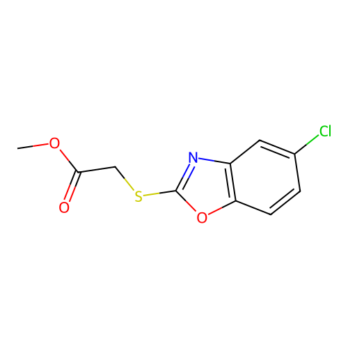 methyl [(5-chloro-1,3-benzoxazol-2-yl)sulfanyl]acetate structure