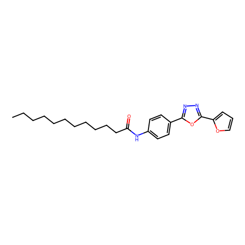 N-(4-(5-(furan-2-yl)-1,3,4-oxadiazol-2-yl)phenyl)dodecanamide structure