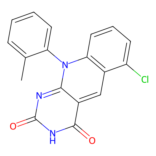 6-chloro-10-(2-methylphenyl)pyrimido[4,5-b]quinoline-2,4(3H,10H)-dione structure