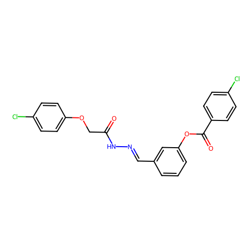 3-(2-((4-Chlorophenoxy)acetyl)carbohydrazonoyl)phenyl 4-chlorobenzoate structure