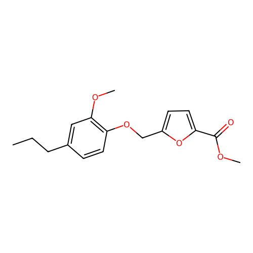 Methyl 5-[(2-methoxy-4-propylphenoxy)methyl]-2-furoate structure