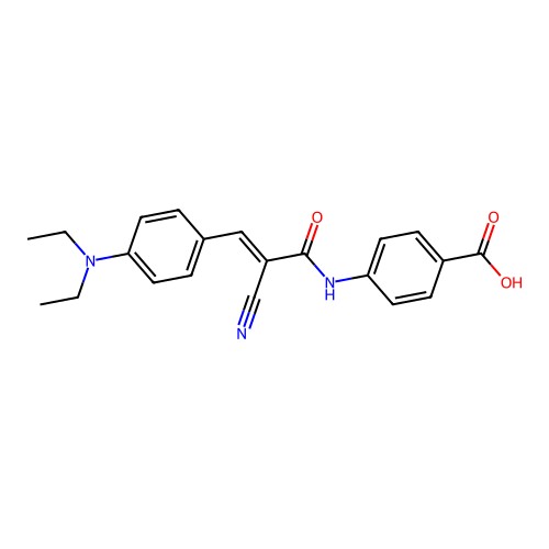 4-[[(E)-2-cyano-3-[4-(diethylamino)phenyl]prop-2-enoyl]amino]benzoic acid structure