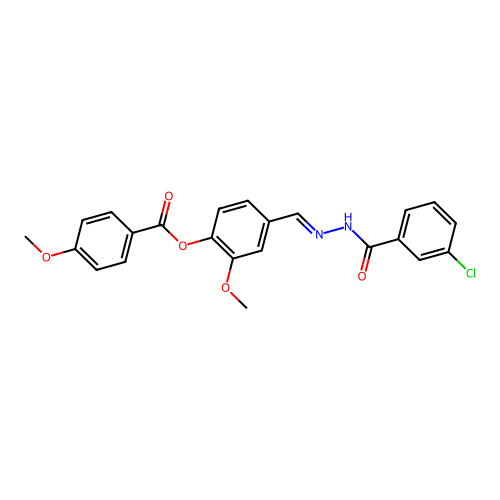 4-(2-(3-Chlorobenzoyl)carbohydrazonoyl)-2-methoxyphenyl 4-methoxybenzoate structure