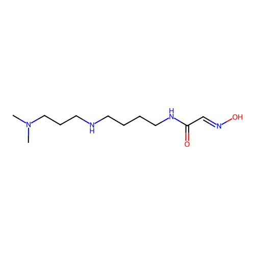 (2E)-N-(4-{[3-(dimethylamino)propyl]amino}butyl)-2-(hydroxyimino)ethanamide structure