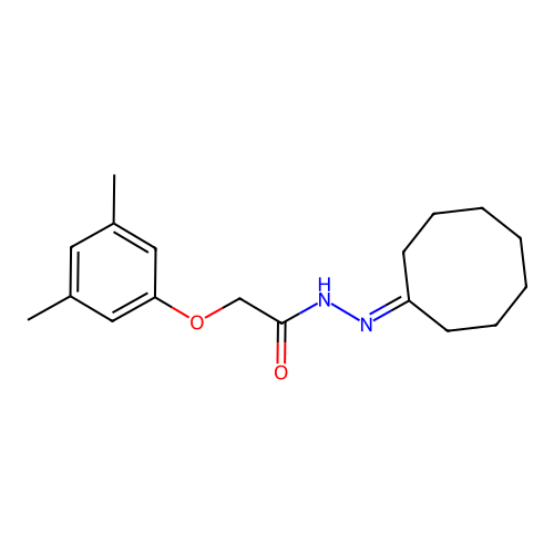N'-cyclooctylidene-2-(3,5-dimethylphenoxy)acetohydrazide structure