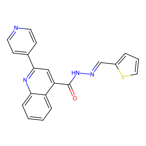2-(4-pyridinyl)-N'-(2-thienylmethylene)-4-quinolinecarbohydrazide structure