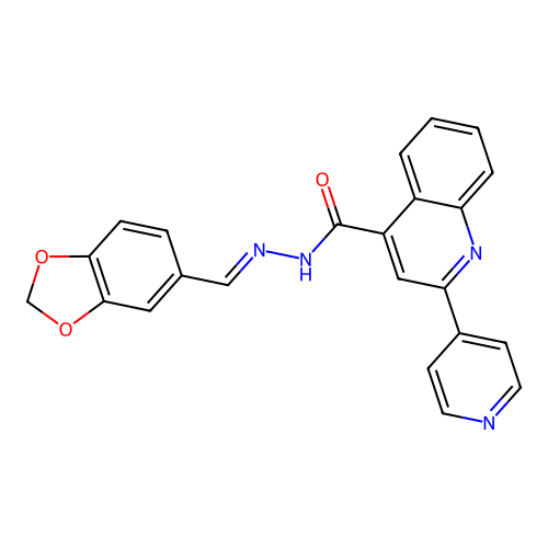 N'-(1,3-benzodioxol-5-ylmethylene)-2-(4-pyridinyl)-4-quinolinecarbohydrazide structure