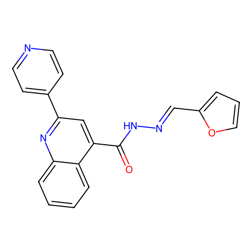 N'-(2-furylmethylene)-2-(4-pyridinyl)-4-quinolinecarbohydrazide structure