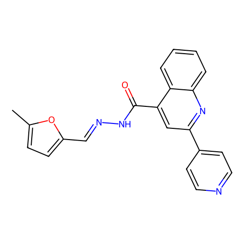 N'-[(5-methyl-2-furyl)methylene]-2-(4-pyridinyl)-4-quinolinecarbohydrazide structure