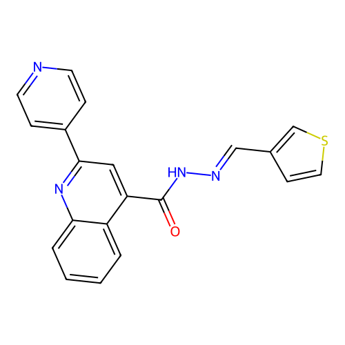 2-(4-pyridinyl)-N'-(3-thienylmethylene)-4-quinolinecarbohydrazide structure