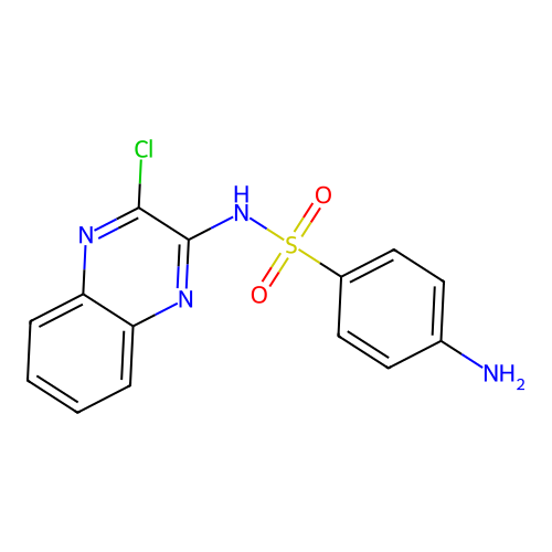 4-amino-N-(3-chloroquinoxalin-2-yl)benzenesulfonamide structure