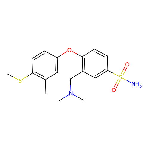 3-((Dimethylamino)methyl)-4-(3-methyl-4-(methylthio)phenoxy)benzenesulfonamide structure