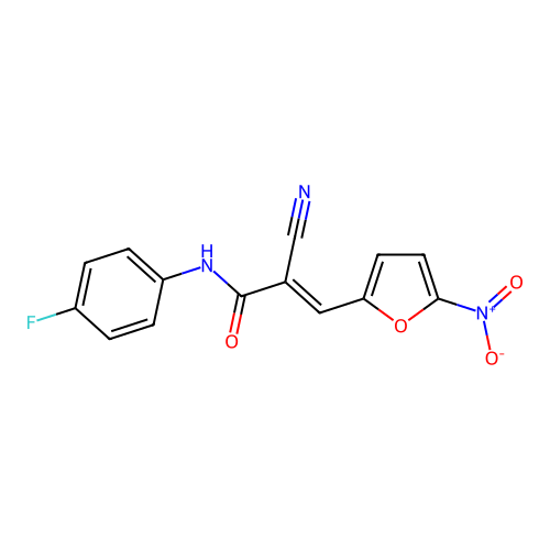 2-cyano-N-(4-fluorophenyl)-3-(5-nitrofuran-2-yl)prop-2-enamide structure