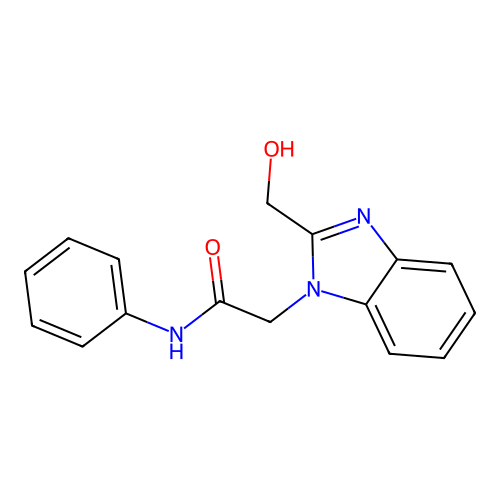 2-[2-(hydroxymethyl)benzimidazolyl]-N-phenylacetamide structure