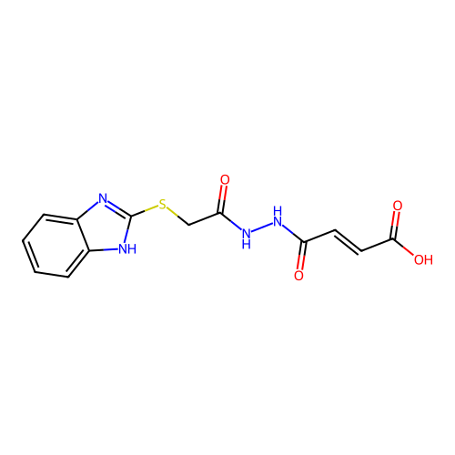 (2Z)-4-[2-(1H-1,3-Benzodiazol-2-ylsulfanyl)acetohydrazido]-4-oxobut-2-enoic acid structure