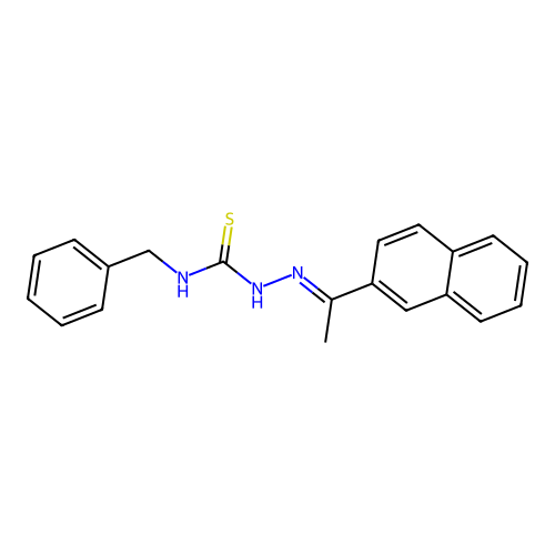 (E)-N-benzyl-2-(1-(naphthalen-2-yl)ethylidene)hydrazinecarbothioamide structure