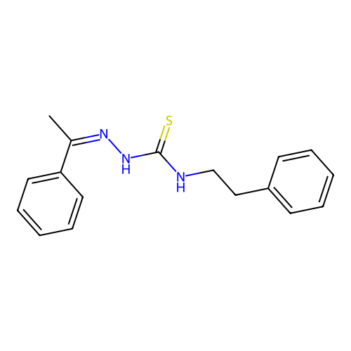 3-(2-Phenylethyl)-1-[(E)-(1-phenylethylidene)amino]thiourea structure