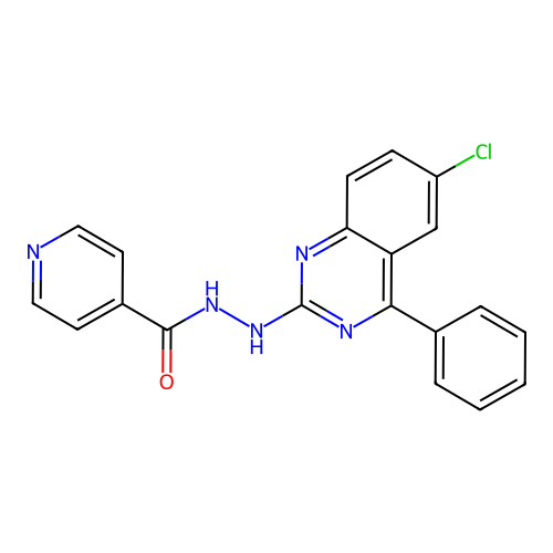 N'-(6-chloro-4-phenylquinazolin-2-yl)pyridine-4-carbohydrazide structure