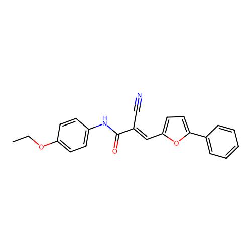 (E)-2-cyano-N-(4-ethoxyphenyl)-3-(5-phenylfuran-2-yl)acrylamide structure