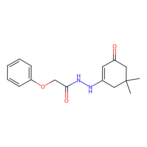 N'-[(1Z)-3-hydroxy-5,5-dimethylcyclohex-2-en-1-ylidene]-2-phenoxyacetohydrazide structure