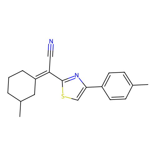 (Z)-2-(3-methylcyclohexylidene)-2-(4-(p-tolyl)thiazol-2-yl)acetonitrile structure