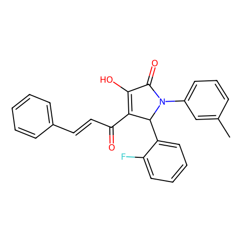 4-cinnamoyl-5-(2-fluorophenyl)-3-hydroxy-1-(m-tolyl)-1H-pyrrol-2(5H)-one structure